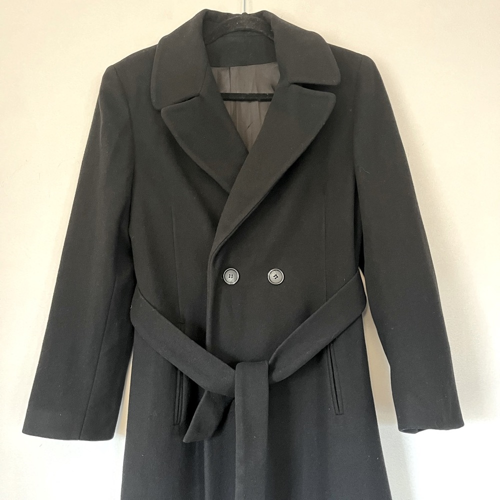 Regency Cashmere Black Trench Coat - Picture 2 of 9